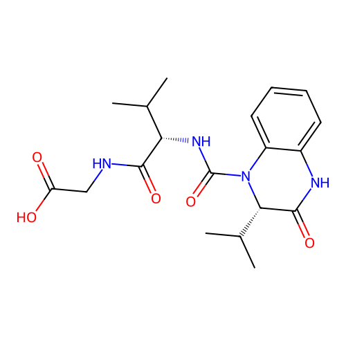 2-((S)-2-((S)-2-isopropyl-3-oxo-1,2,3,4-tetrahydroquinoxaline-1-carboxamido)-3-methylbutanamido)acetic acid structure