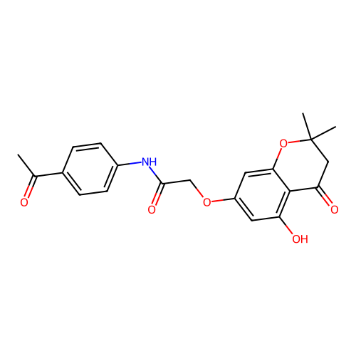 N-(4-acetylphenyl)-2-((5-hydroxy-2,2-dimethyl-4-oxochroman-7-yl)oxy)acetamide structure