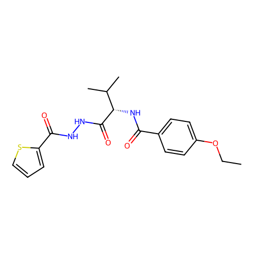 4-ethoxy-N-[(2S)-3-methyl-1-oxo-1-[2-(thiophene-2-carbonyl)hydrazinyl]butan-2-yl]benzamide structure