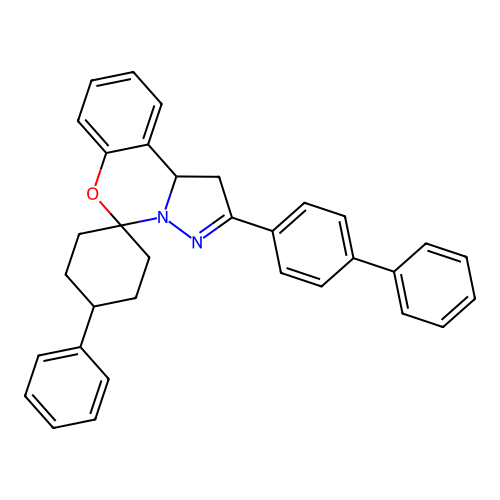 2'-(biphenyl-4-yl)-4-phenyl-1',10b'-dihydrospiro[cyclohexane-1,5'-pyrazolo[1,5-c][1,3]benzoxazine] structure