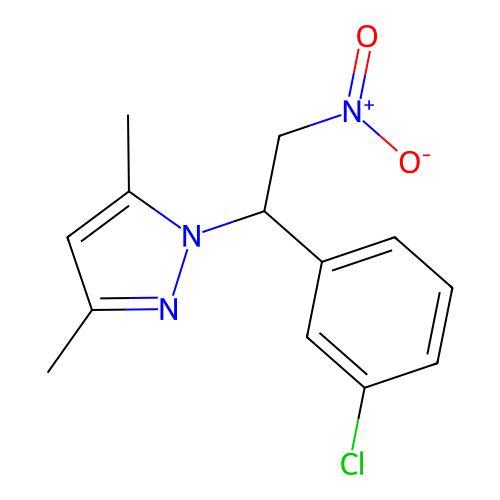 1-[1-(3-Chlorophenyl)-2-nitroethyl]-3,5-dimethylpyrazole structure