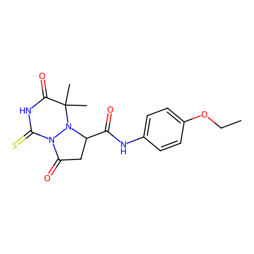 N-(4-ethoxyphenyl)-4,4-dimethyl-3,8-dioxo-1-sulfanyl-3,4,7,8-tetrahydro-6H-pyrazolo[1,2-a][1,2,4]triazine-6-carboxamide structure