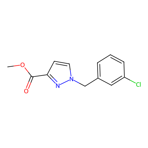 methyl 1-(3-chlorobenzyl)-1H-pyrazole-3-carboxylate structure
