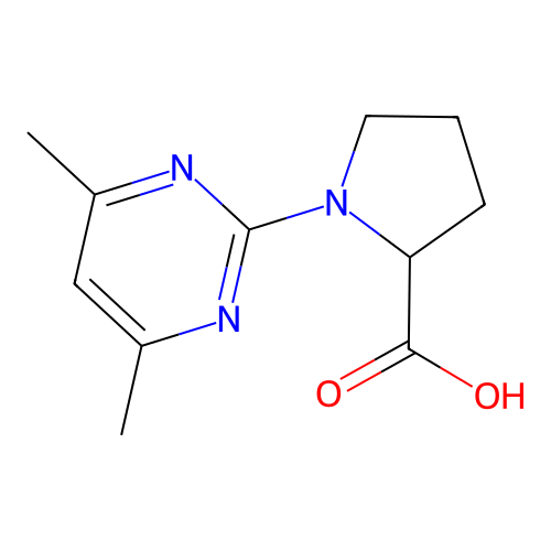 1-(4,6-Dimethylpyrimidin-2-yl)pyrrolidine-2-carboxylic acid structure