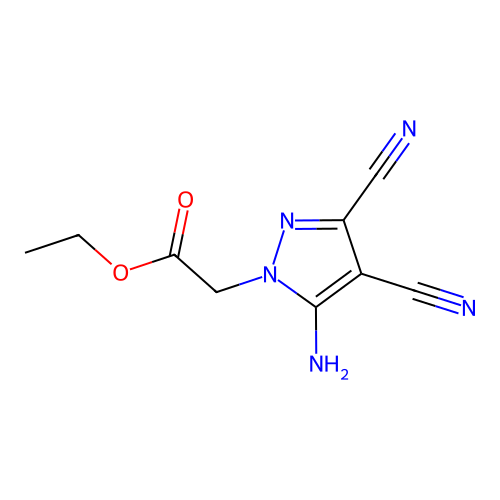 1H-Pyrazole-1-acetic acid, 5-amino-3,4-dicyano-, ethyl ester structure