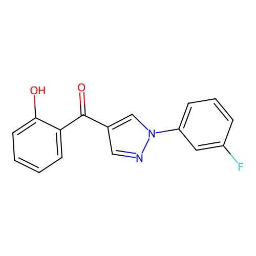 [1-(3-fluorophenyl)-1H-pyrazol-4-yl](2-hydroxyphenyl)methanone structure