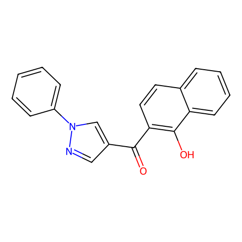 (1-hydroxy-2-naphthyl)(1-phenyl-1H-pyrazol-4-yl)methanone structure