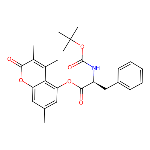 (S)-3,4,7-trimethyl-2-oxo-2H-chromen-5-yl 2-((tert-butoxycarbonyl)amino)-3-phenylpropanoate structure