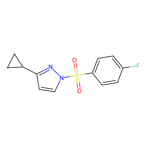3-cyclopropyl-1-[(4-fluorophenyl)sulfonyl]-1H-pyrazole structure