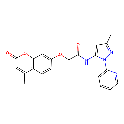 N-(3-methyl-1-(pyridin-2-yl)-1H-pyrazol-5-yl)-2-((4-methyl-2-oxo-2H-chromen-7-yl)oxy)acetamide structure