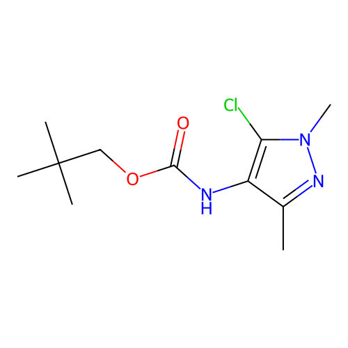 neopentyl N-(5-chloro-1,3-dimethyl-1H-pyrazol-4-yl)carbamate structure