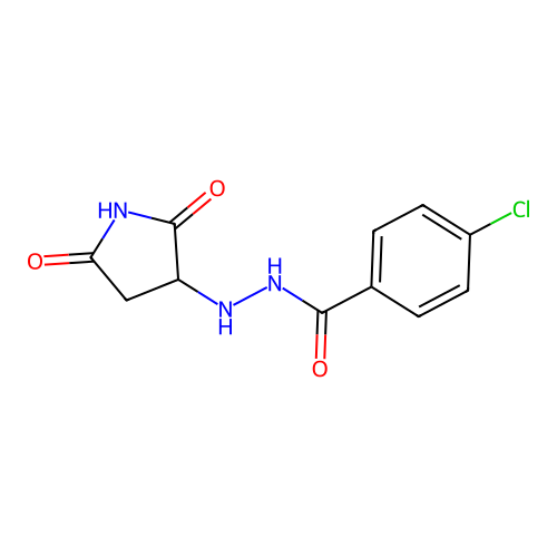 4-chloro-N'-(2,5-dioxopyrrolidin-3-yl)benzohydrazide structure