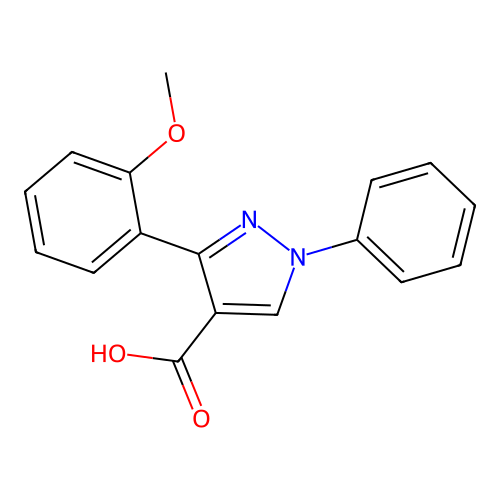 3-(2-methoxyphenyl)-1-phenyl-1H-pyrazole-4-carboxylic acid structure