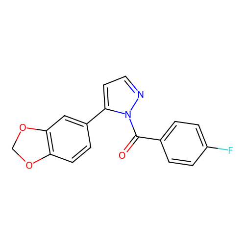 [5-(1,3-benzodioxol-5-yl)-1H-pyrazol-1-yl](4-fluorophenyl)methanone structure