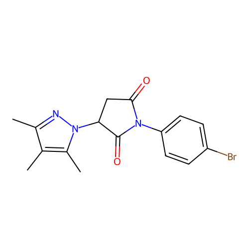 1-(4-bromophenyl)-3-(3,4,5-trimethyl-1H-pyrazol-1-yl)pyrrolidine-2,5-dione structure