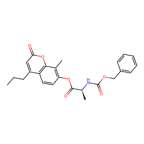 (S)-8-methyl-2-oxo-4-propyl-2H-chromen-7-yl 2-(((benzyloxy)carbonyl)amino)propanoate structure