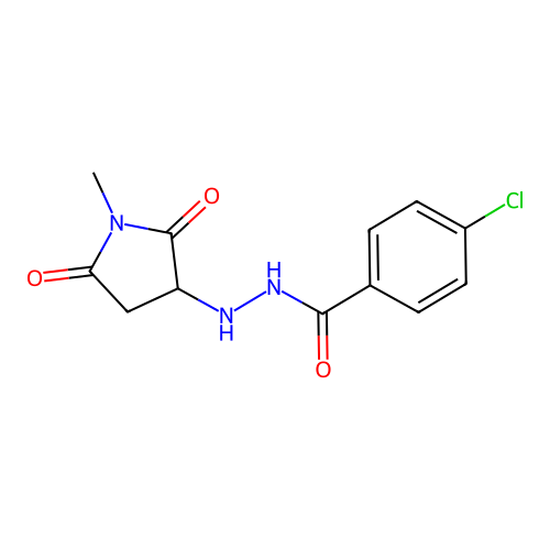 4-chloro-N'-(1-methyl-2,5-dioxopyrrolidin-3-yl)benzohydrazide structure