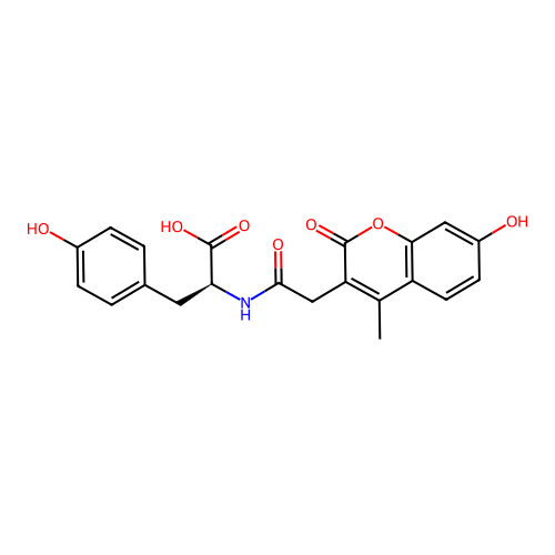 N-[(7-hydroxy-4-methyl-2-oxo-2H-chromen-3-yl)acetyl]-L-tyrosine structure