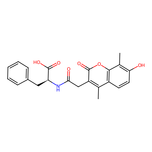(S)-2-(2-(7-hydroxy-4,8-dimethyl-2-oxo-2H-chromen-3-yl)acetamido)-3-phenylpropanoic acid structure