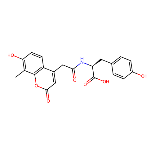 N-[(7-hydroxy-8-methyl-2-oxo-2H-chromen-4-yl)acetyl]-L-tyrosine structure