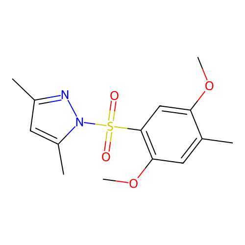 1-(2,5-Dimethoxy-4-methylphenyl)sulfonyl-3,5-dimethylpyrazole structure
