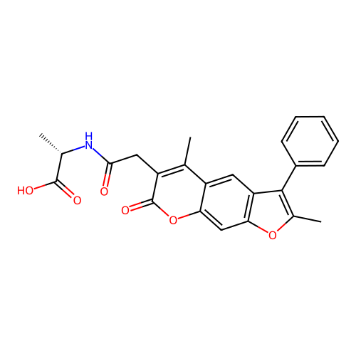 (S)-2-(2-(2,5-dimethyl-7-oxo-3-phenyl-7H-furo[3,2-g]chromen-6-yl)acetamido)propanoic acid structure