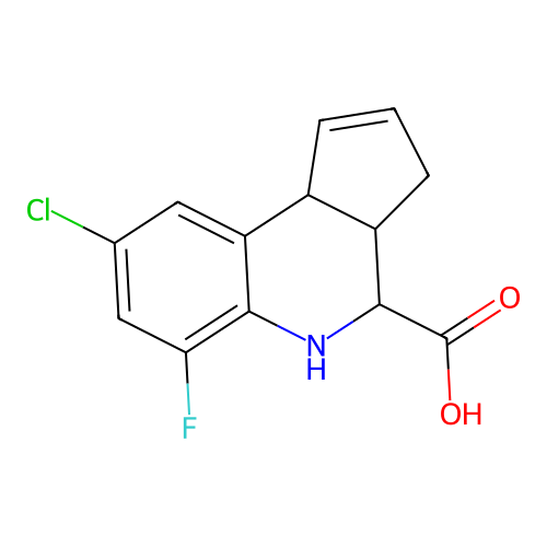 (3aR,4S,9bS)-8-chloro-6-fluoro-3a,4,5,9b-tetrahydro-3H-cyclopenta[c]quinoline-4-carboxylic acid structure