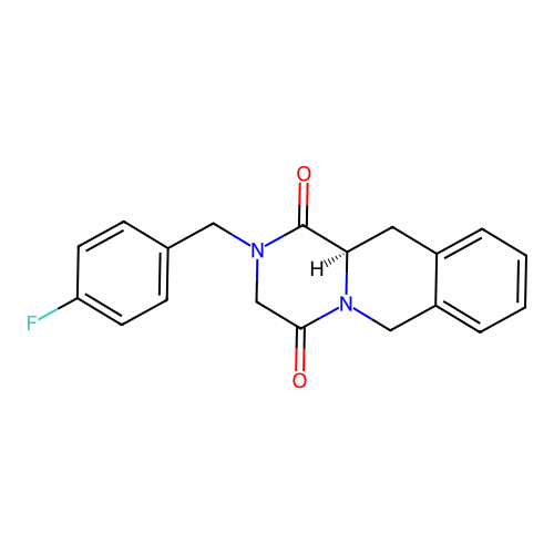 (11aR)-2-(4-fluorobenzyl)-11,11a-dihydro-2H-pyrazino[1,2-b]isoquinoline-1,4(3H,6H)-dione structure