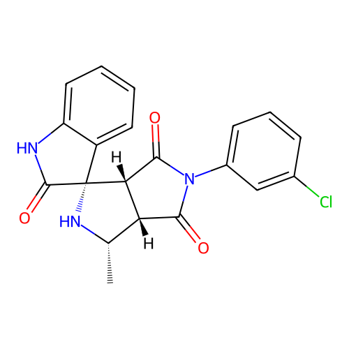 (1'S,3'S,3a'S,6a'R)-5'-(3-chlorophenyl)-3'-methyl-3',3a'-dihydro-2'H-spiro[indoline-3,1'-pyrrolo[3,4-c]pyrrole]-2,4',6'(5'H,6a'H)-trione structure