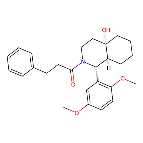 1-[(1R,4aS,8aS)-1-(2,5-dimethoxyphenyl)-4a-hydroxy-1,3,4,5,6,7,8,8a-octahydroisoquinolin-2-yl]-3-phenylpropan-1-one structure