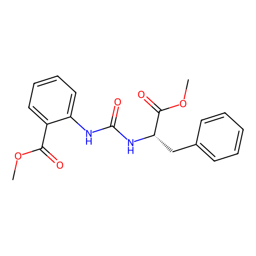 methyl N-{[2-(methoxycarbonyl)phenyl]carbamoyl}-L-phenylalaninate structure