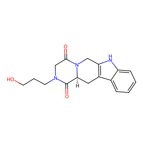 (12aS)-2-(3-hydroxypropyl)-2,3,6,7,12,12a-hexahydropyrazino[1',2':1,6]pyrido[3,4-b]indole-1,4-dione structure