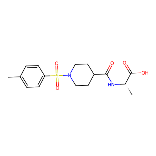 N-({1-[(4-methylphenyl)sulfonyl]piperidin-4-yl}carbonyl)-L-alanine structure