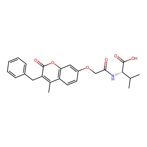 N-{[(3-benzyl-4-methyl-2-oxo-2H-chromen-7-yl)oxy]acetyl}-L-valine structure