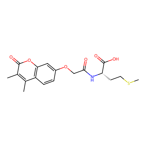 N-{[(3,4-dimethyl-2-oxo-2H-chromen-7-yl)oxy]acetyl}-L-methionine structure