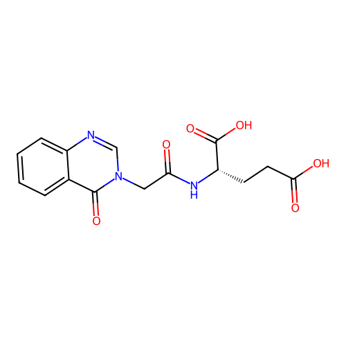 (S)-2-(2-(4-oxoquinazolin-3(4H)-yl)acetamido)pentanedioic acid structure