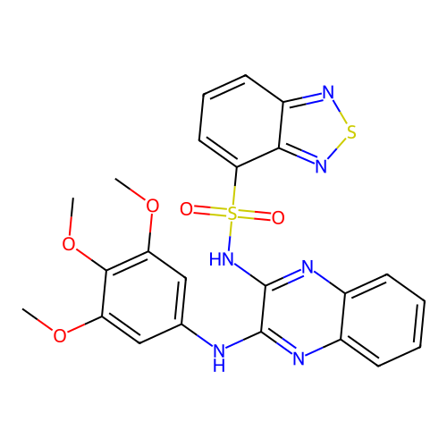N-(3-((3,4,5-trimethoxyphenyl)amino)quinoxalin-2-yl)benzo[c][1,2,5]thiadiazole-4-sulfonamide structure