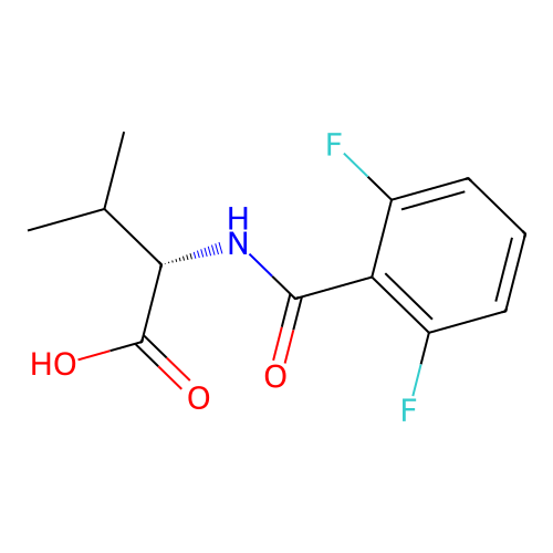 (2S)-2-[(2,6-difluorophenyl)formamido]-3-methylbutanoic acid structure