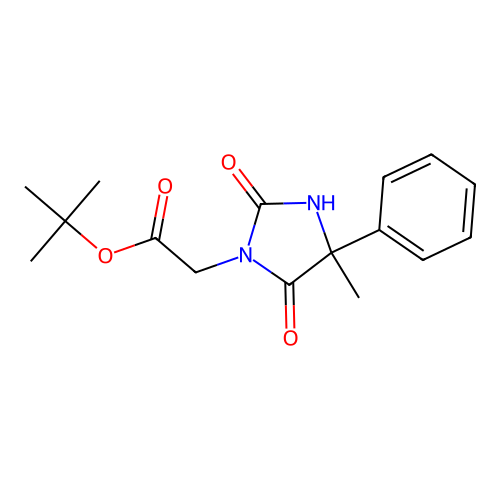 Tert-butyl 2-(4-methyl-2,5-dioxo-4-phenylimidazolidin-1-yl)acetate structure