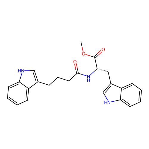 methyl (2S)-3-(1H-indol-3-yl)-2-[4-(1H-indol-3-yl)butanoylamino]propanoate structure
