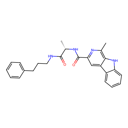 (S)-1-methyl-N-(1-oxo-1-((3-phenylpropyl)amino)propan-2-yl)-9H-pyrido[3,4-b]indole-3-carboxamide structure