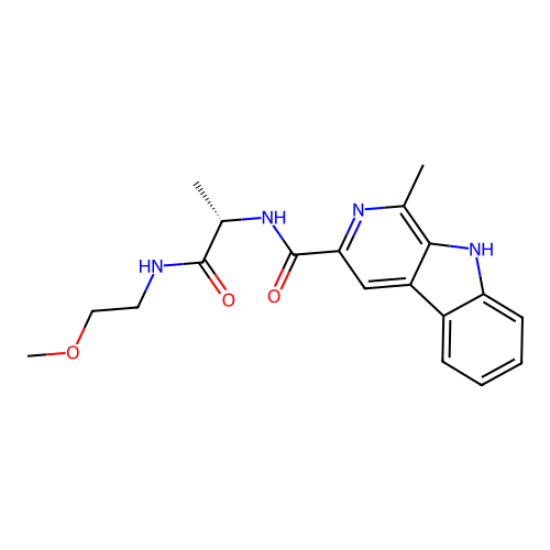 (S)-N-(1-((2-methoxyethyl)amino)-1-oxopropan-2-yl)-1-methyl-9H-pyrido[3,4-b]indole-3-carboxamide structure