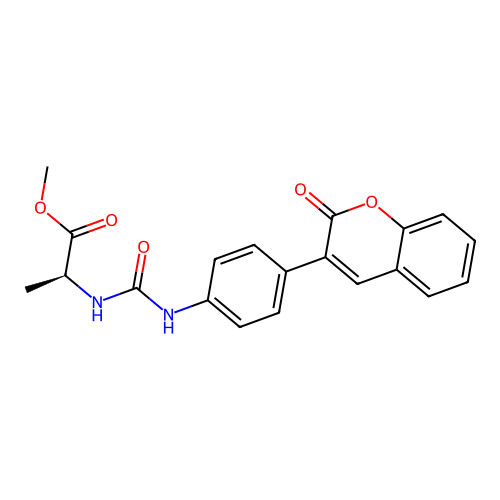 (S)-methyl 2-(3-(4-(2-oxo-2H-chromen-3-yl)phenyl)ureido)propanoate structure