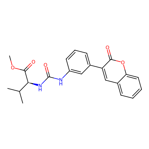 (S)-methyl 3-methyl-2-(3-(3-(2-oxo-2H-chromen-3-yl)phenyl)ureido)butanoate structure