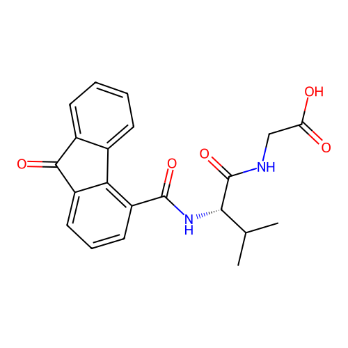 N-[(9-oxo-9H-fluoren-4-yl)carbonyl]-L-valylglycine structure