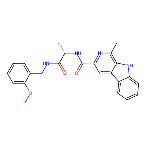 (S)-N-(1-((2-methoxybenzyl)amino)-1-oxopropan-2-yl)-1-methyl-9H-pyrido[3,4-b]indole-3-carboxamide structure