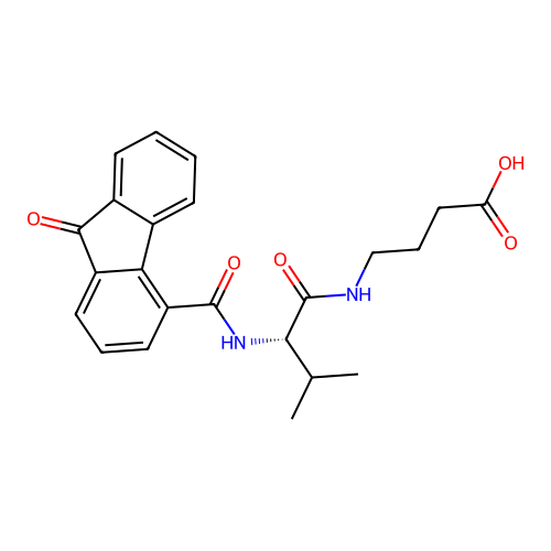 4-({N-[(9-oxo-9H-fluoren-4-yl)carbonyl]-L-valyl}amino)butanoic acid structure