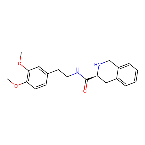 (3S)-N-[2-(3,4-dimethoxyphenyl)ethyl]-1,2,3,4-tetrahydroisoquinoline-3-carboxamide structure