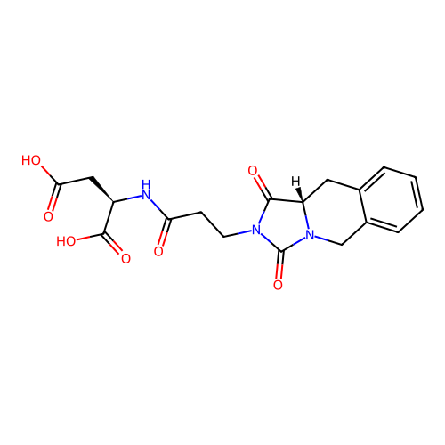 (2R)-2-[3-[(10aS)-1,3-dioxo-10,10a-dihydro-5H-imidazo[1,5-b]isoquinolin-2-yl]propanoylamino]butanedioic acid structure