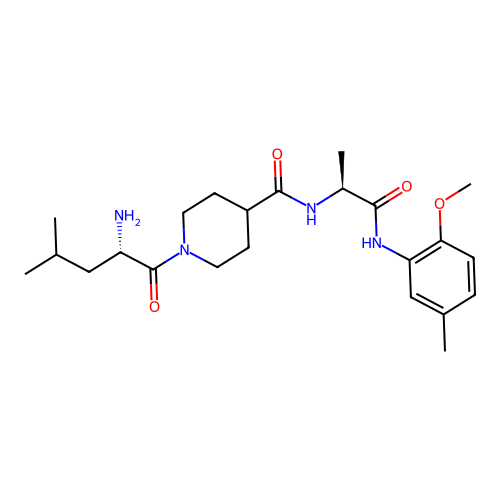 1-((S)-2-amino-4-methylpentanoyl)-N-((S)-1-((2-methoxy-5-methylphenyl)amino)-1-oxopropan-2-yl)piperidine-4-carboxamide structure
